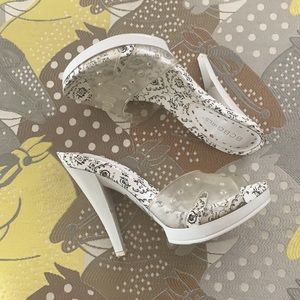 BCBGirls-Clear/White-Heels-Size 6.5
